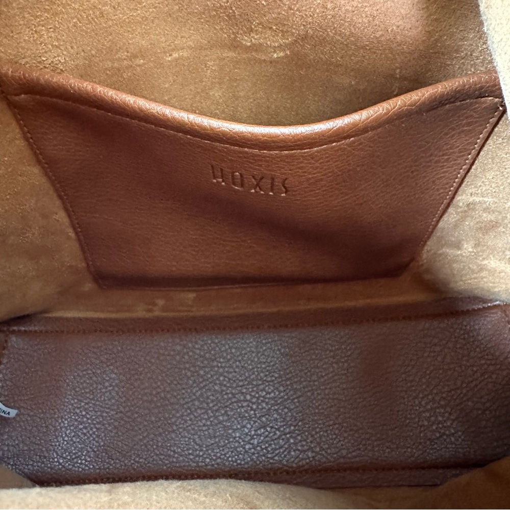 Vegan Leather Large Shoulder Tote | Brown | NWT - Picture 11 of 13